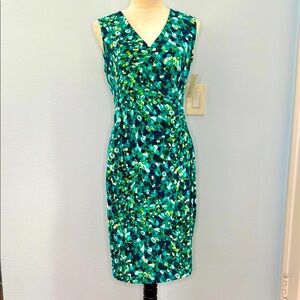 Sleeveless Floral Faux Wrap Dress